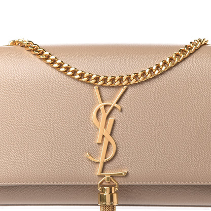 Saint Laurent Grain De Poudre Small Monogram Kate Tassel Satchel Nude Powder 9 of 9