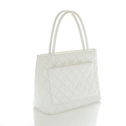 Chanel Caviar Quilted Medallion Tote White 3 of 7