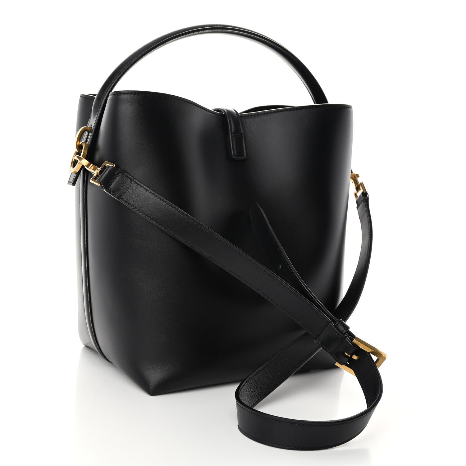 Saint Laurent Shiny Calfskin Le 37 Bucket Bag Black 4 of 10