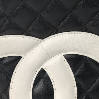 Chanel Calfskin Quilted Large Cambon Tote Black White 13 of 18