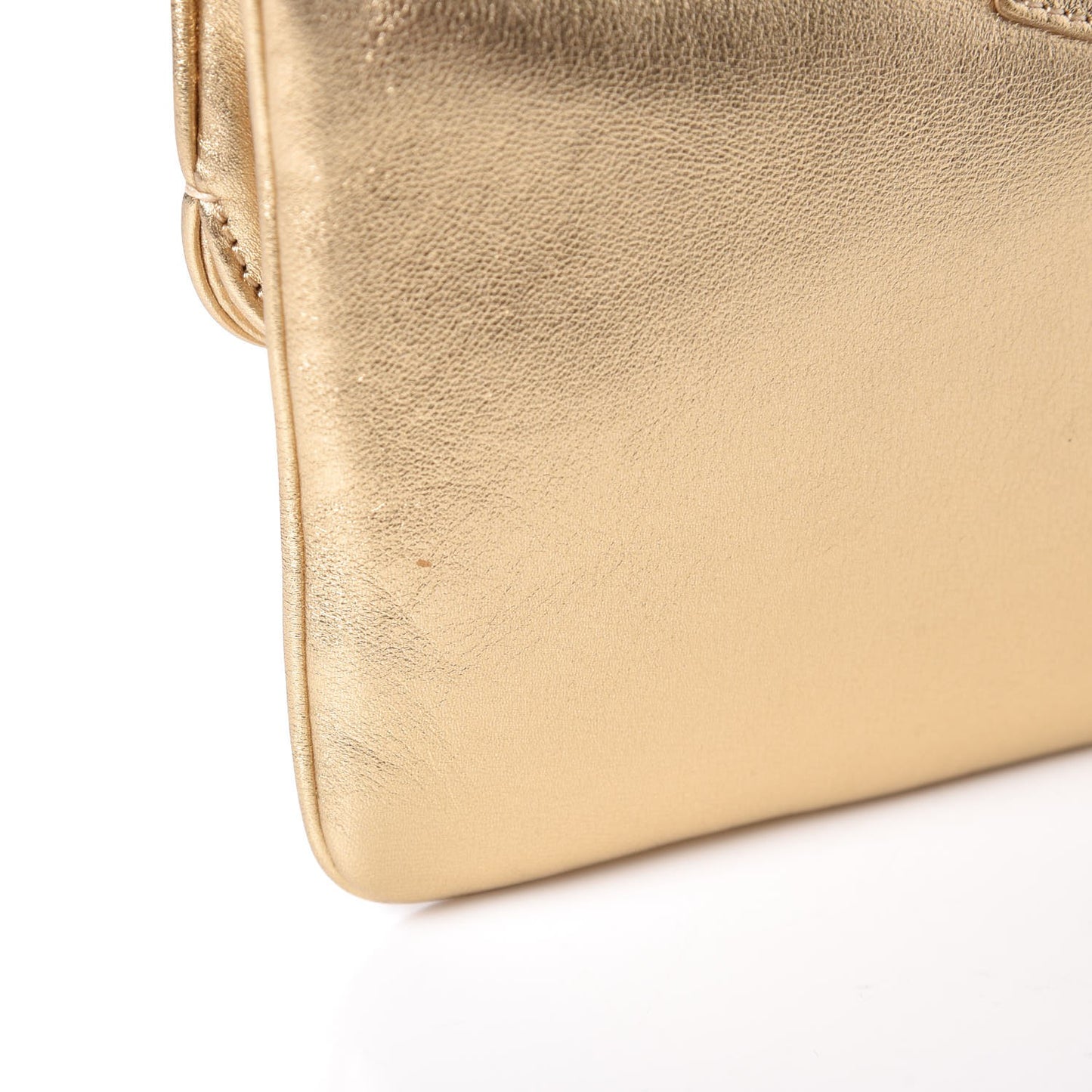 Metallic Lambskin SC Slim Clutch Gold