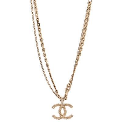 Chanel Crystal CC Multi Strand Chain Necklace Gold 1 of 7
