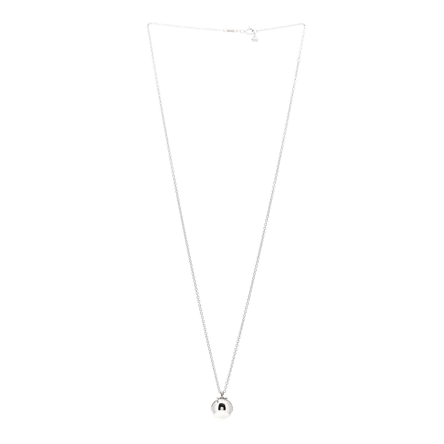 Tiffany Sterling Silver 12.75mm HardWear Ball Pendant Necklace 3 of 5