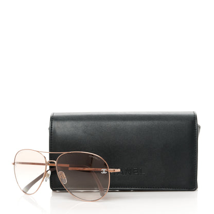 Chanel Metal Aviator CC Sunglasses 4189-T-Q  Rose 8 of 8