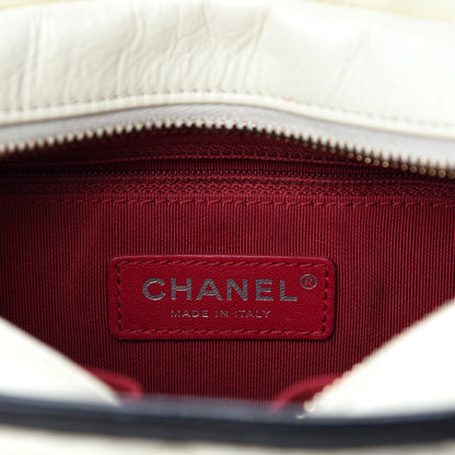 Chanel Aged Calfskin Quilted Small Gabrielle Hobo Black White 8 of 11