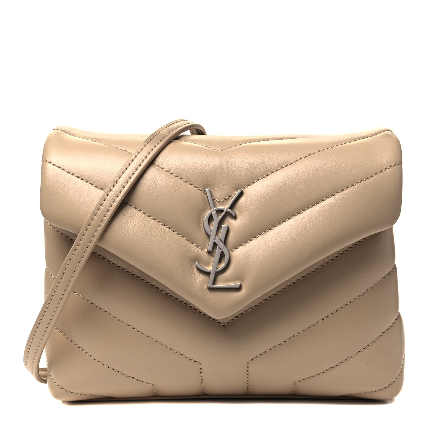 Calfskin Y Quilted Monogram Toy Loulou Crossbody Bag Dark Beige