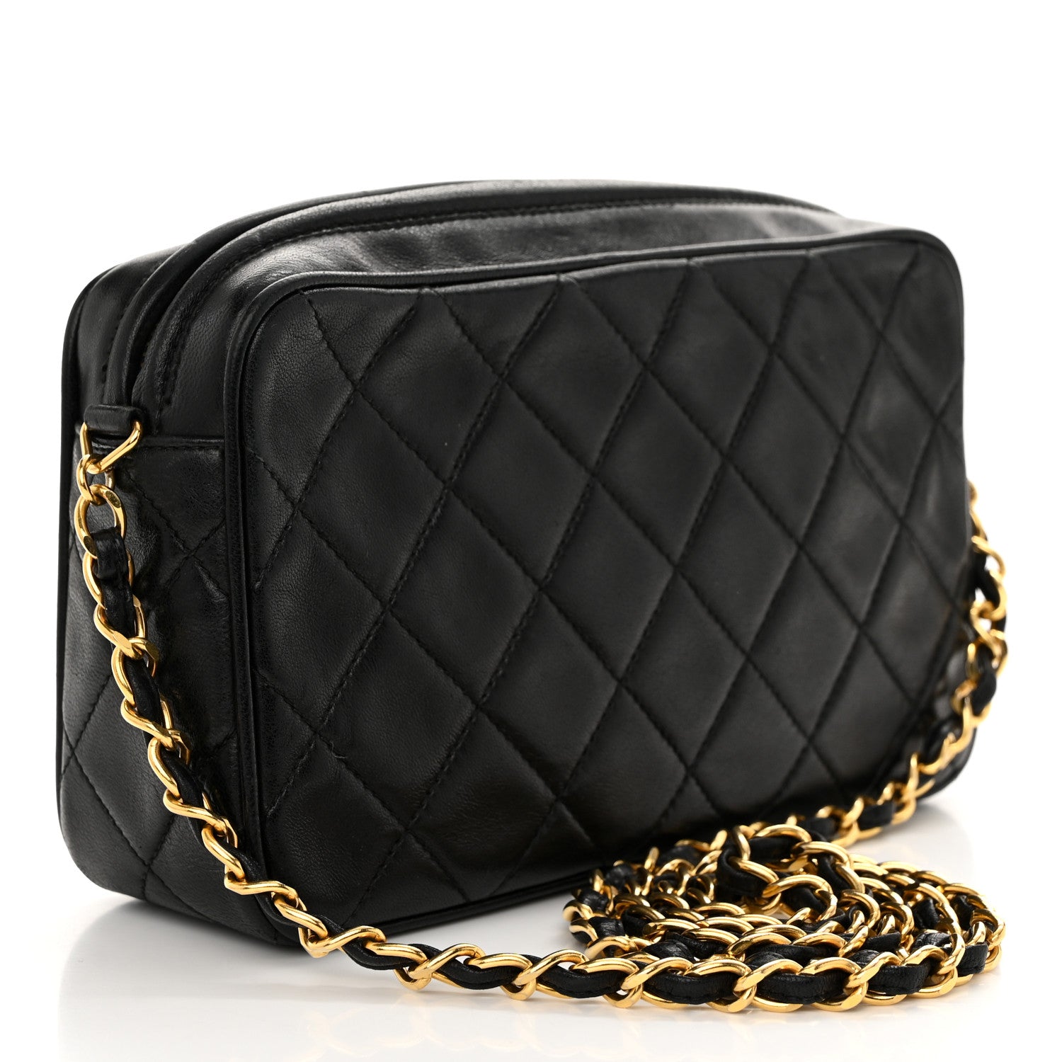 Chanel Lambskin Quilted Tassel Camera Case Black 3 of 12
