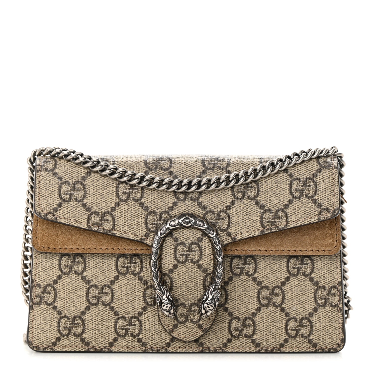 Gucci GG Supreme Monogram Super Mini Dionysus Shoulder Bag Taupe 1 of 14