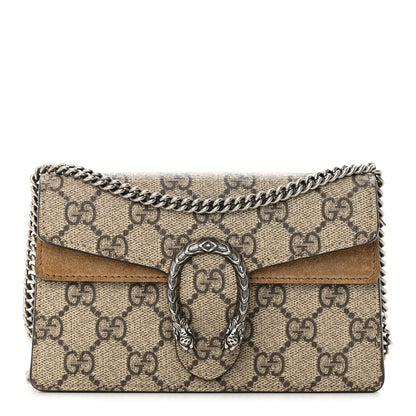 Gucci GG Supreme Monogram Super Mini Dionysus Shoulder Bag Taupe 1 of 14