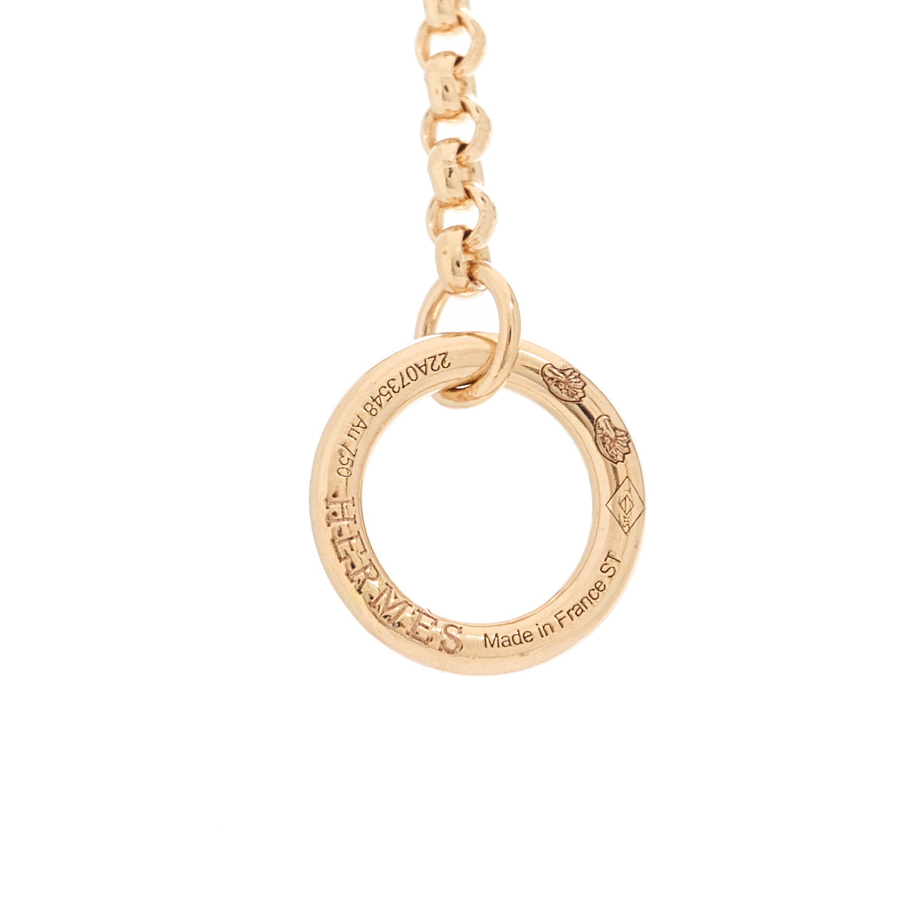 Hermes 18K Rose Gold Diamond Chaine D'Ancre Divine Pendant Necklace ST 5 of 6
