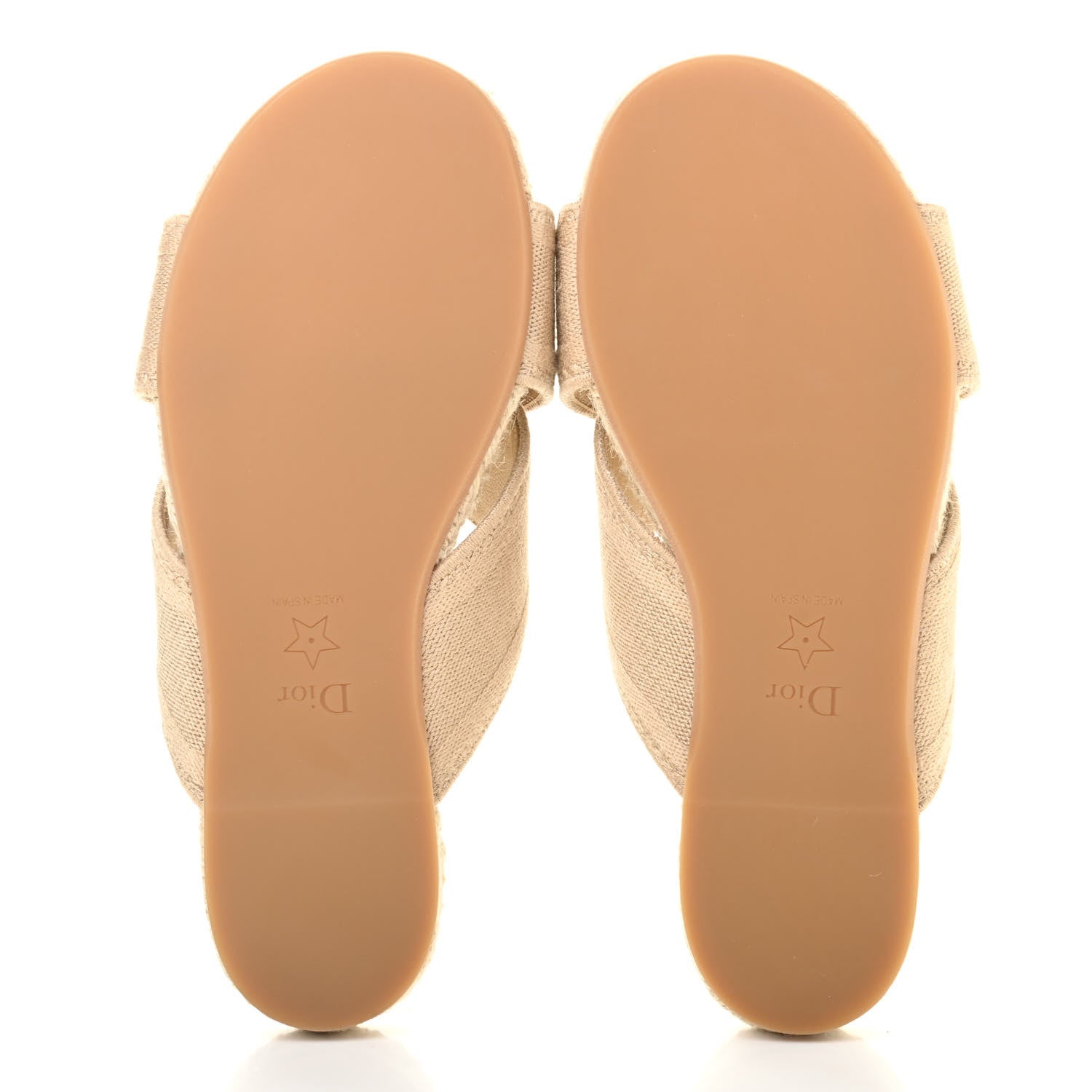 Christian Dior Canvas Embroidered Granville Espadrille Crisscross Flat Slide Sandals 35.5 Cream 5 of 10