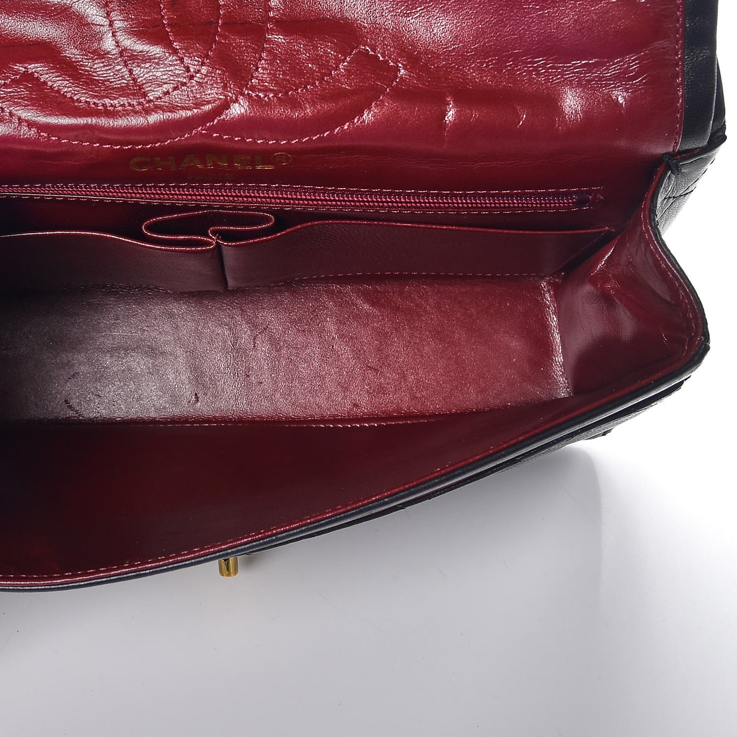 Lambskin Quilted Medium Double Flap Black