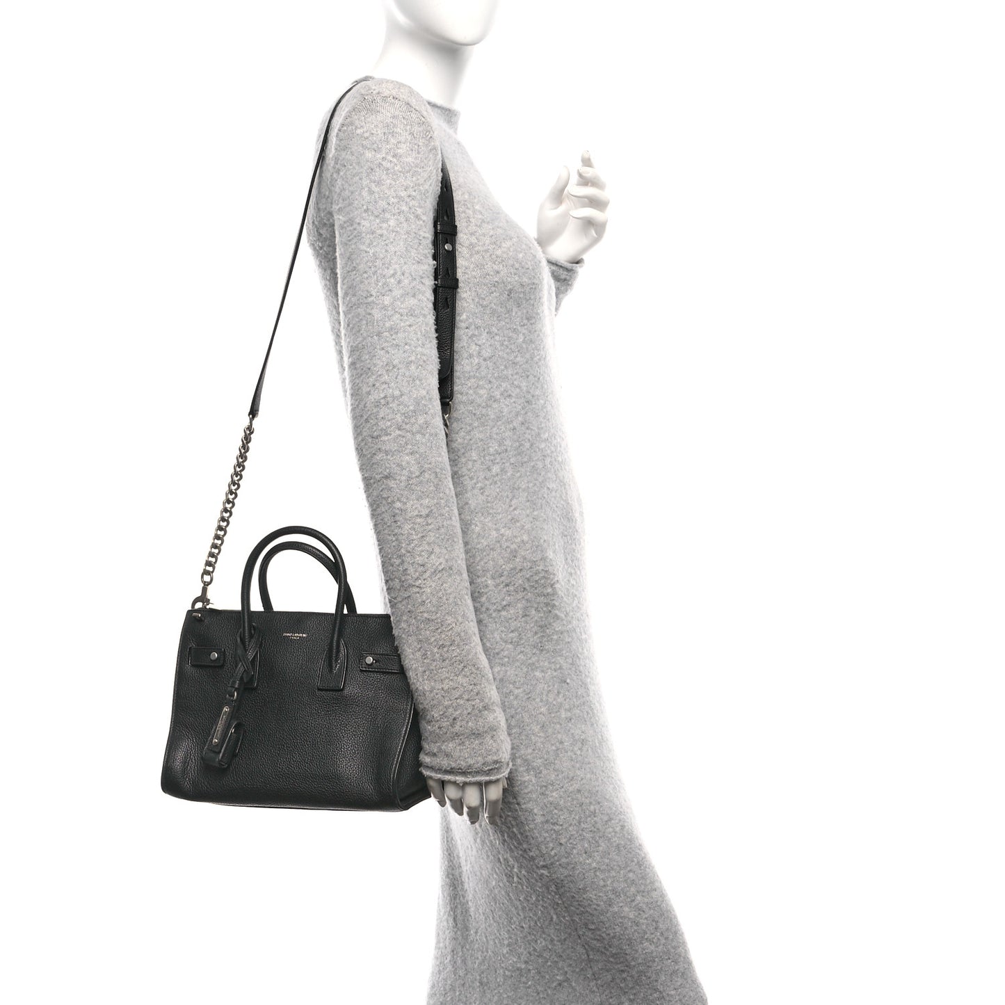 Grained Calfskin Baby Supple Sac De Jour Black