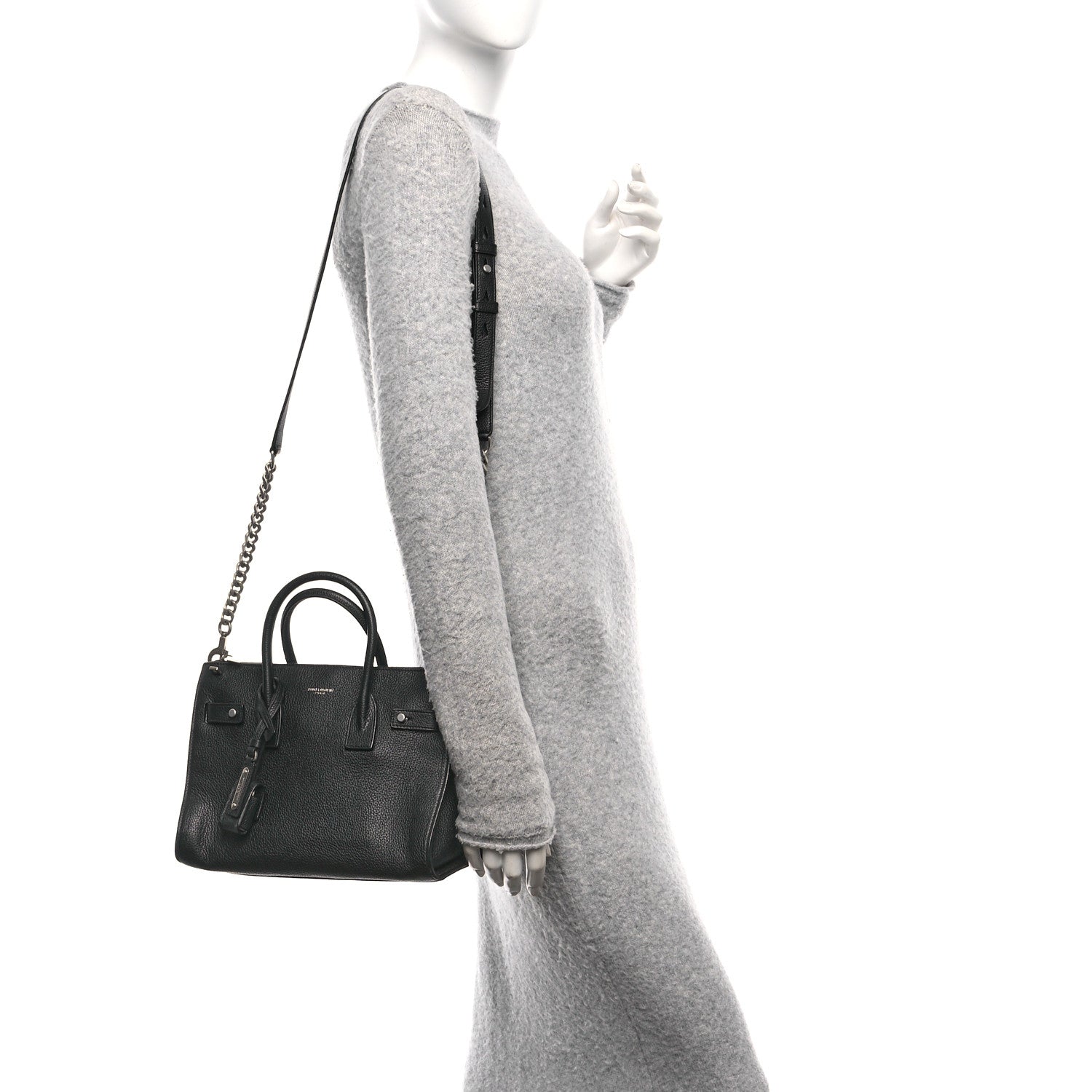 Saint Laurent Grained Calfskin Baby Supple Sac De Jour Black 2 of 10