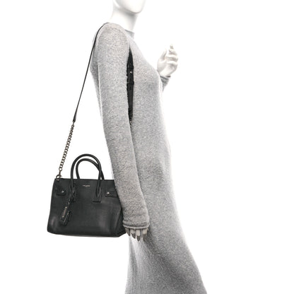 Saint Laurent Grained Calfskin Baby Supple Sac De Jour Black 2 of 10