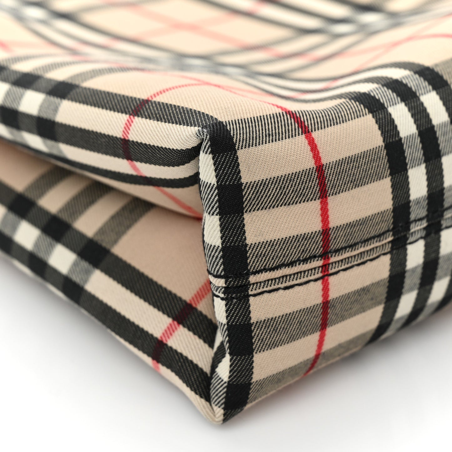 Canvas Check Small Tote Black