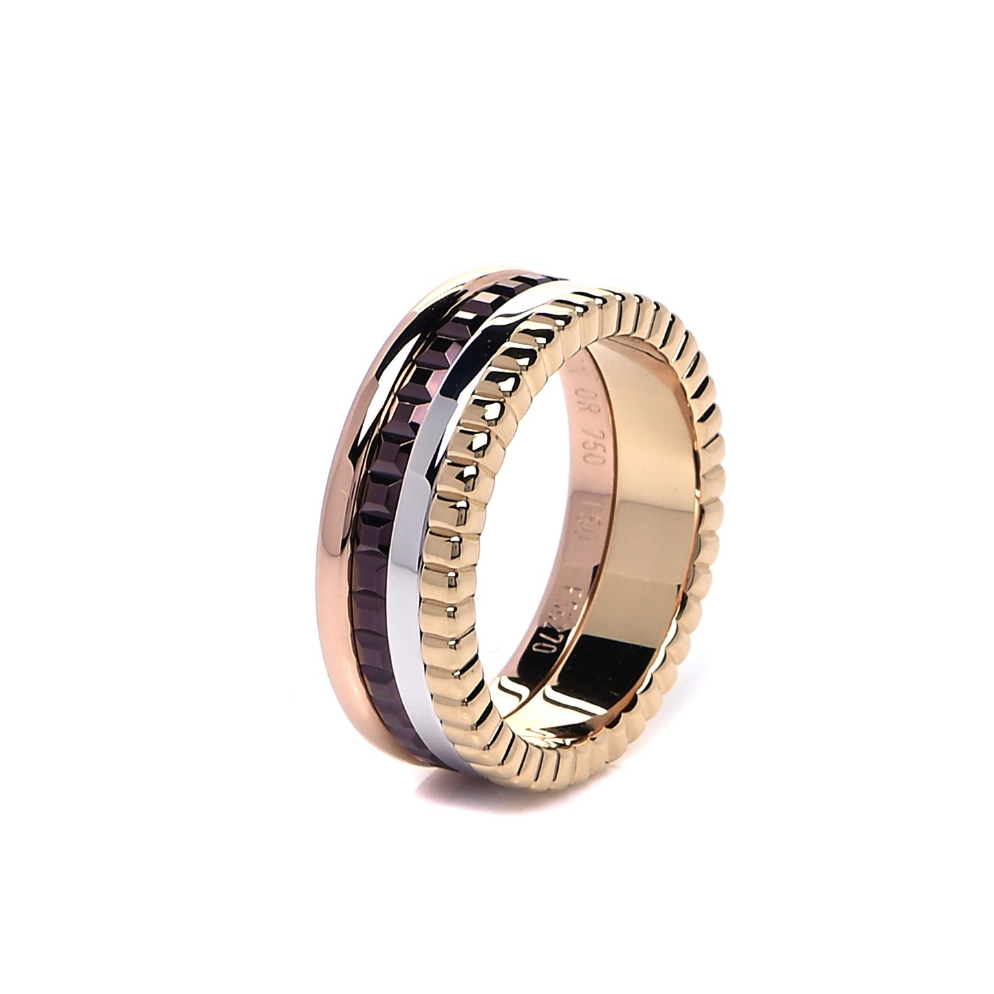 18K Pink Yellow White Gold PVD Small Quatre Classique Ring 50 5.25