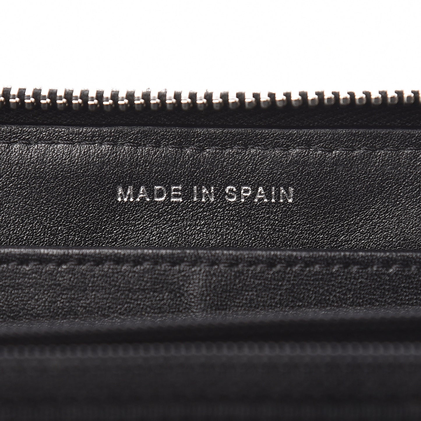 Patent Quilted Zip Around Wallet Black
