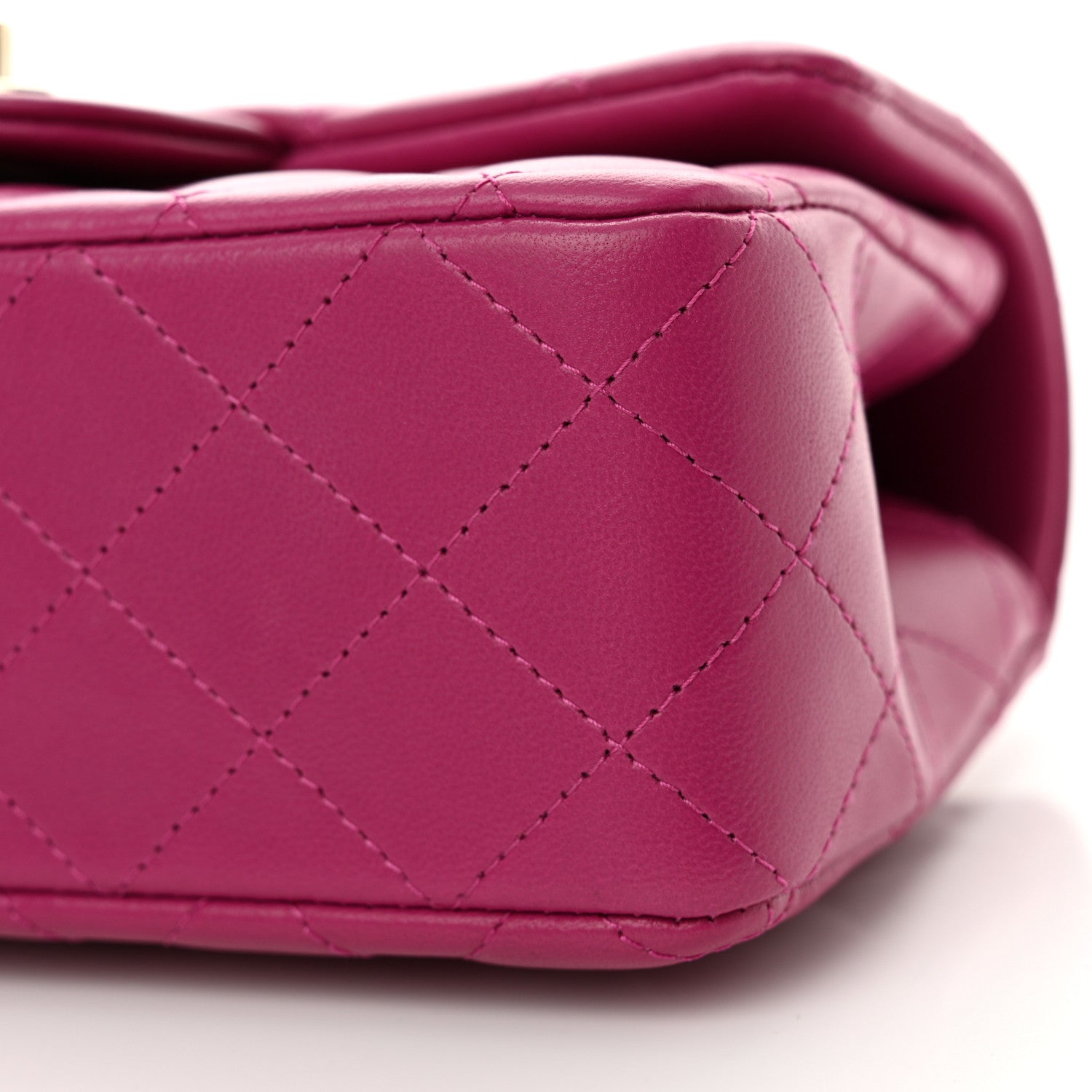 Chanel Lambskin Quilted Mini Top Handle Rectangular Flap Fuchsia 10 of 10