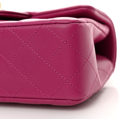 Chanel Lambskin Quilted Mini Top Handle Rectangular Flap Fuchsia 10 of 10