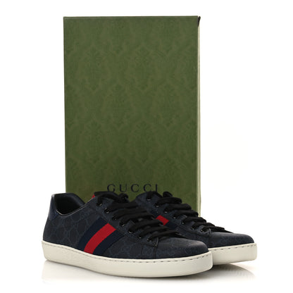 Gucci GG Supreme Monogram Ayers Web Mens New Ace Sneakers 9 Black 12 of 12