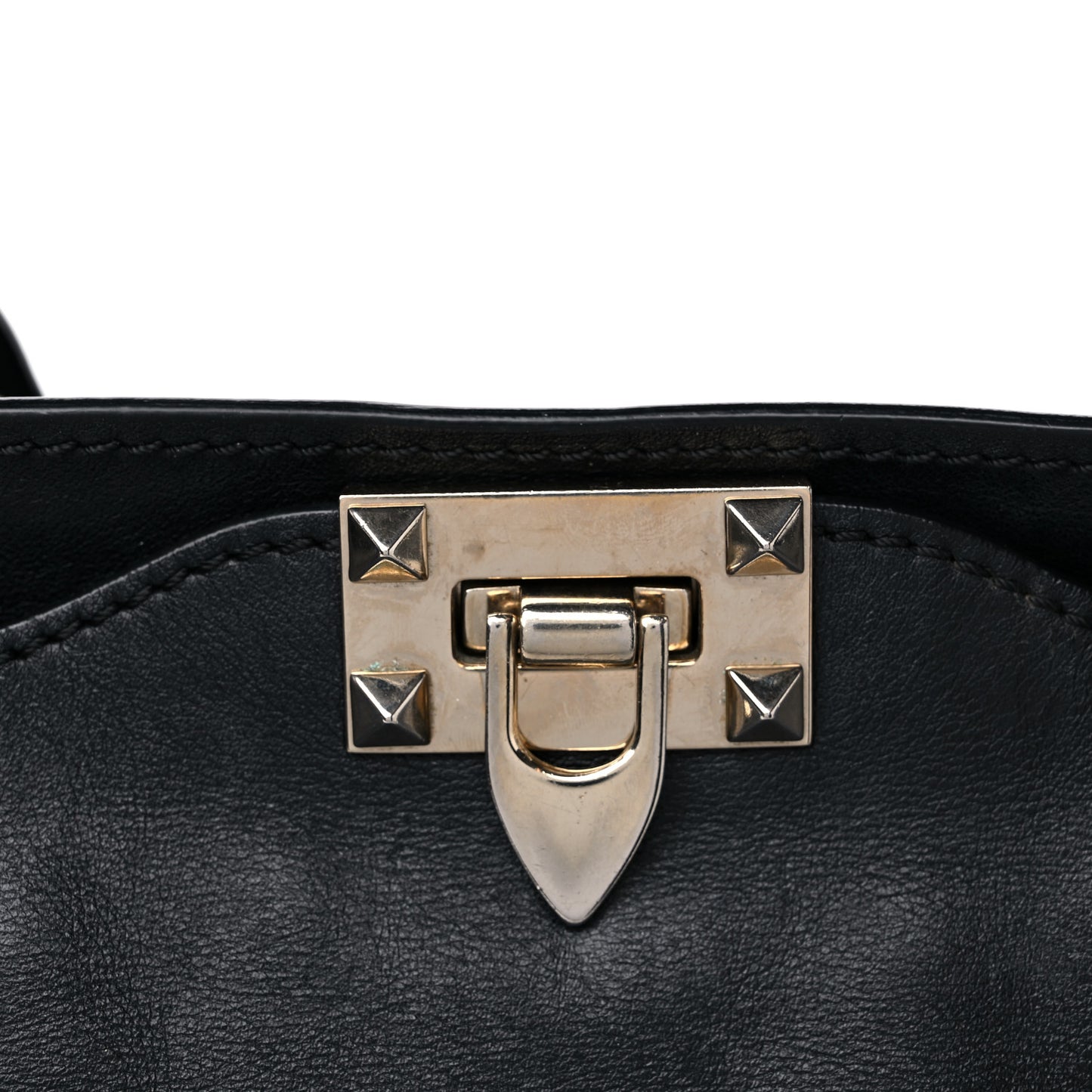 Vitello Medium Rockstud Tote Black