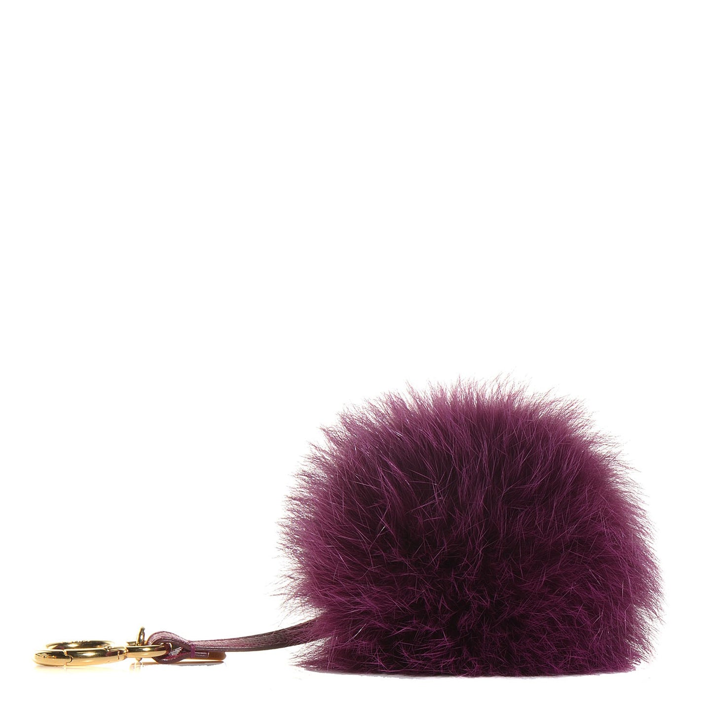 Fox Fur Pom Pom Bag Charm Fuchsia