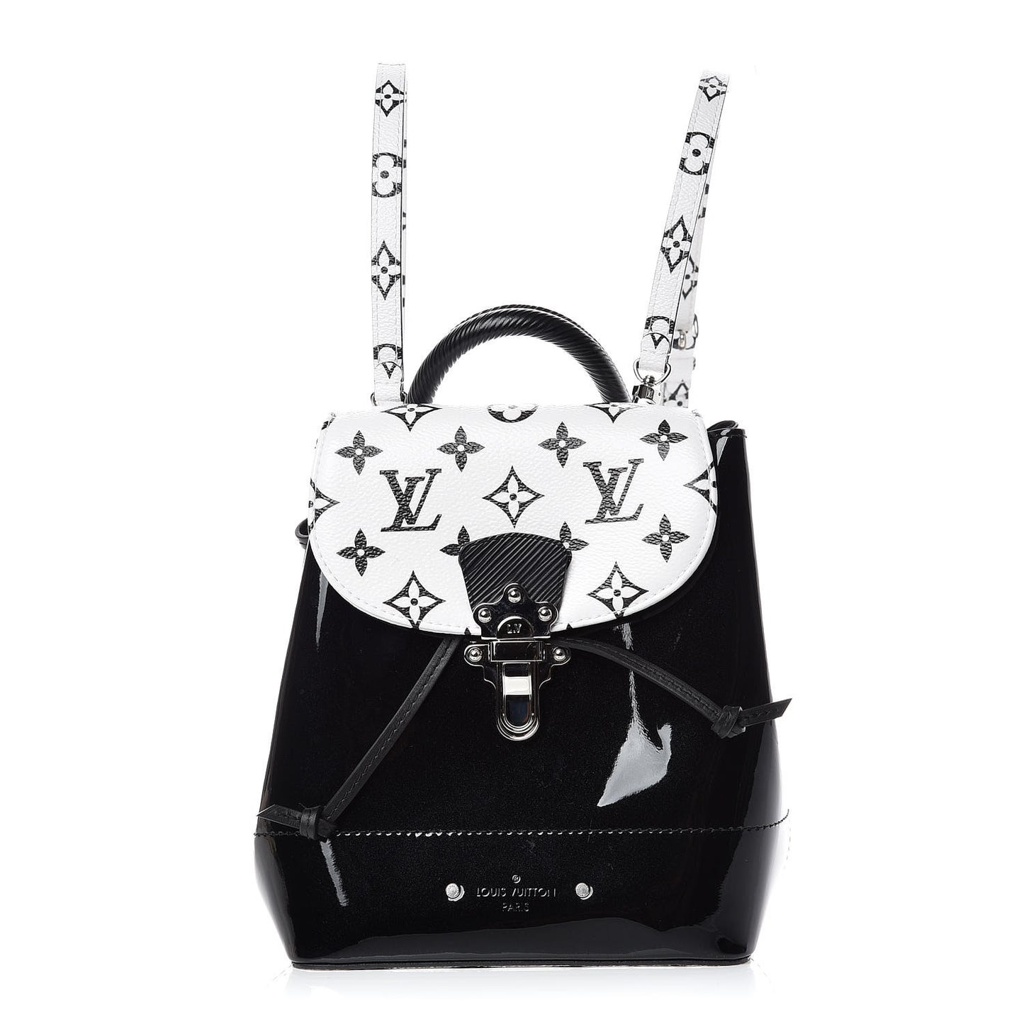 Patent Monogram Hot Springs Backpack Black White