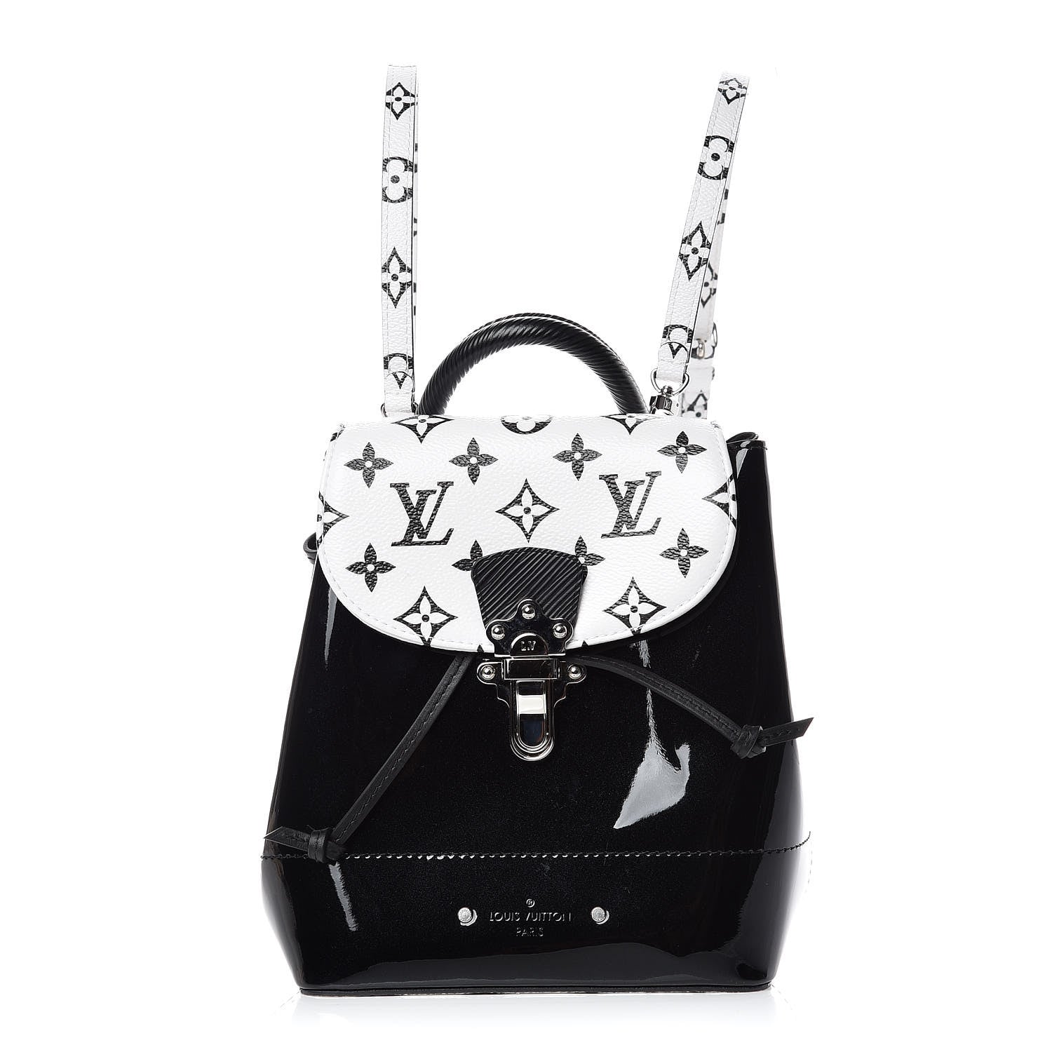 Louis Vuitton Patent Monogram Hot Springs Backpack Black White 1 of 11