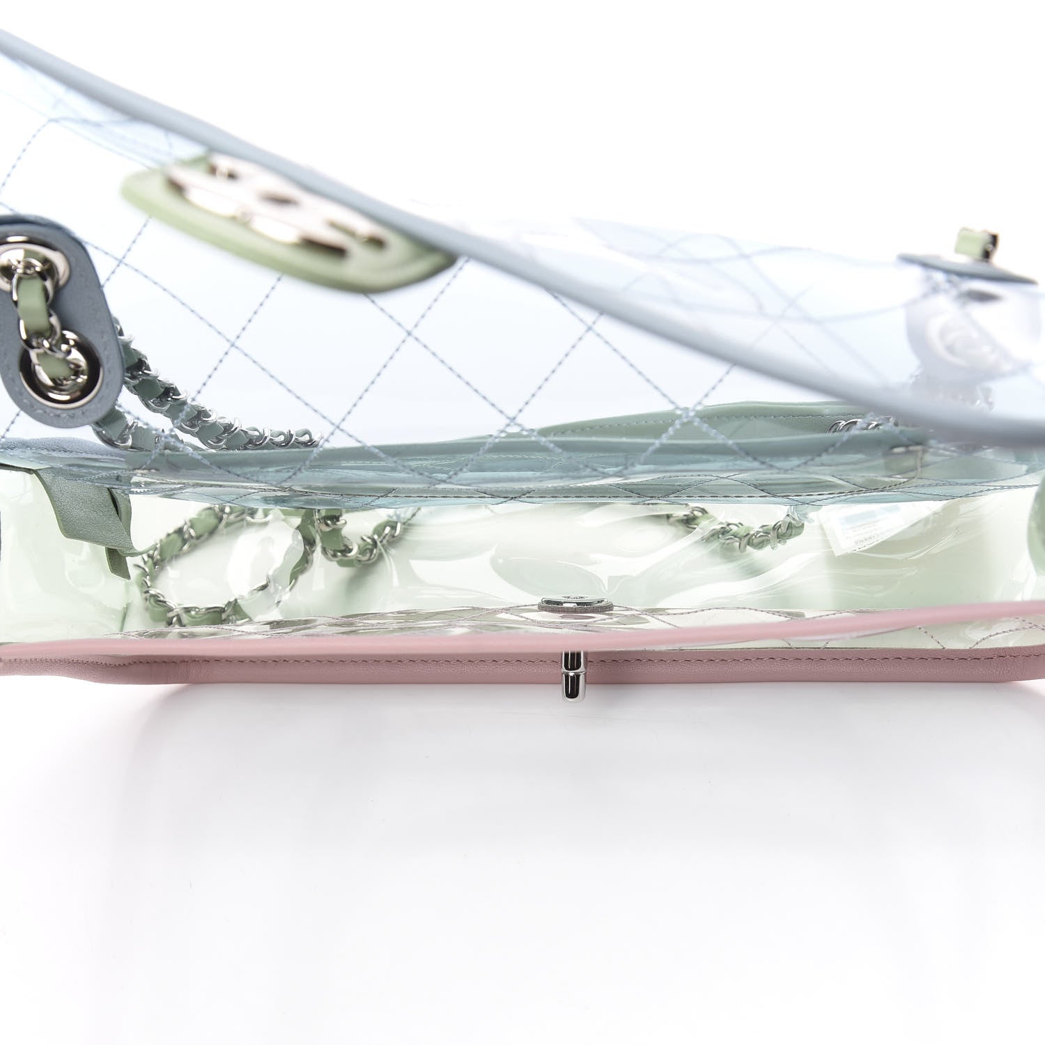 Chanel Lambskin PVC Quilted Medium Coco Splash Flap Blue Green 5 of 10