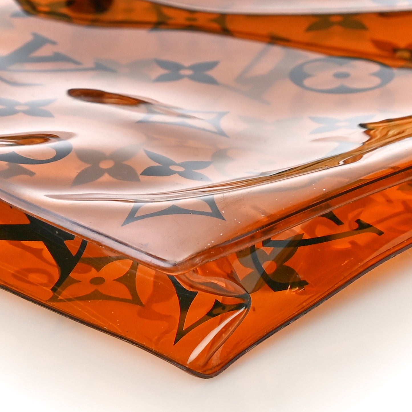 PVC Monogram Printed Envelope Pouch Orange