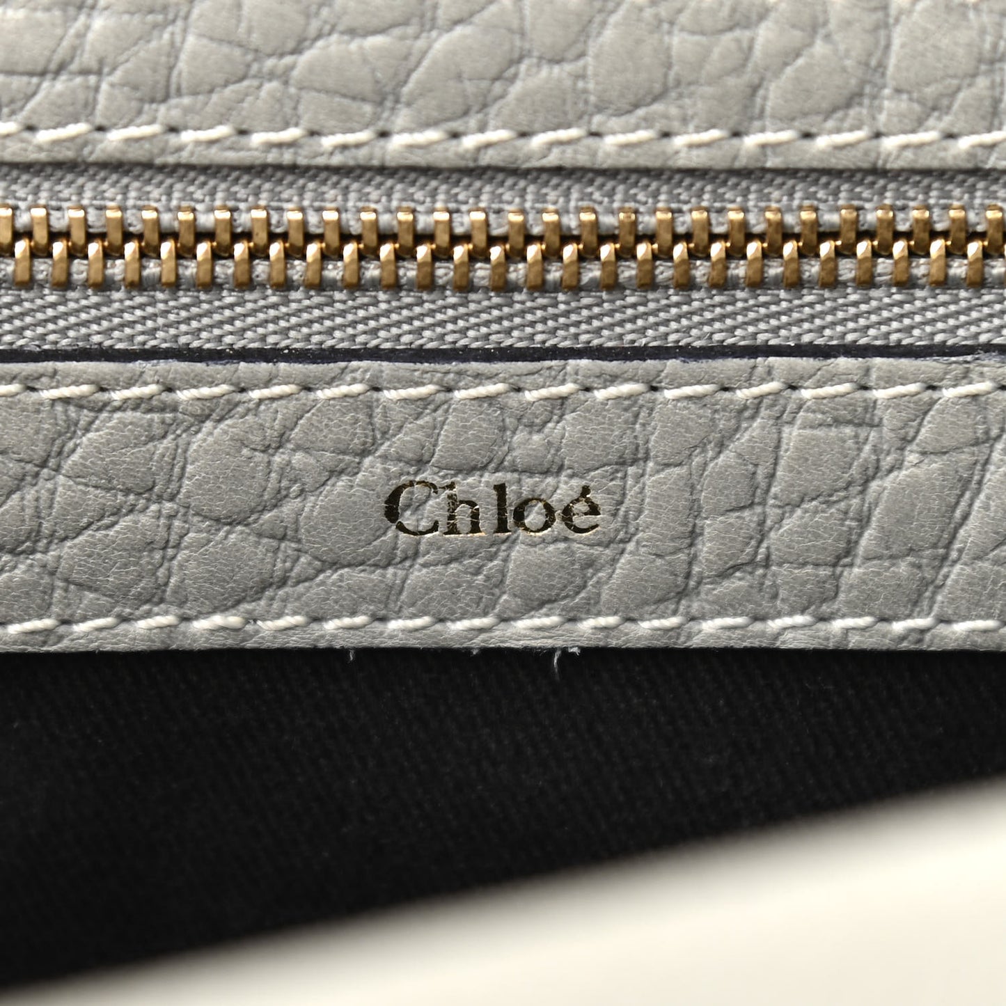 Grained Calfskin Medium Sally Flap Bag Grey