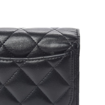 Chanel Lambskin Quilted Flap Card Holder Wallet Black 13 of 18