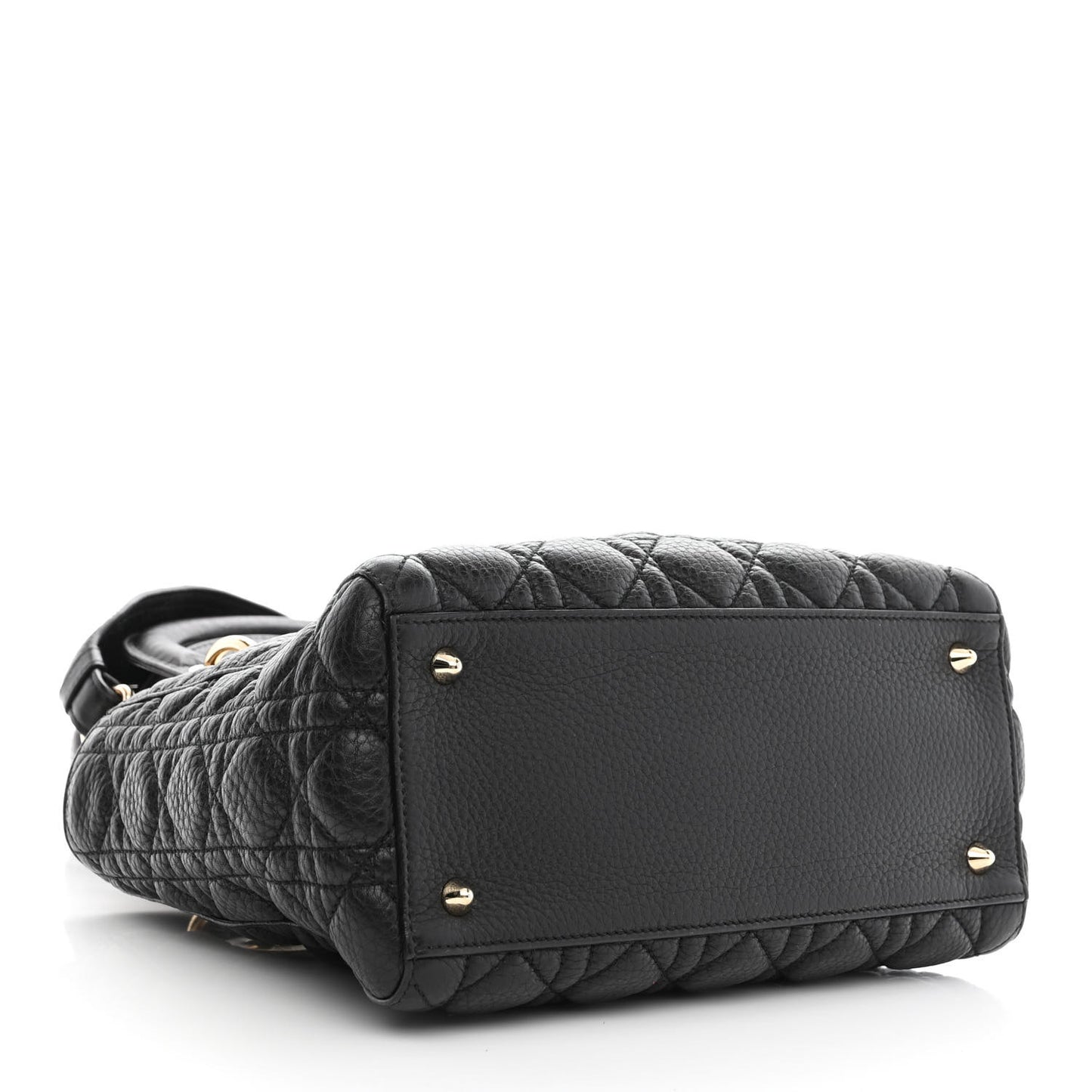 Grained Calfskin Cannage Medium Supple Lady Dior Black