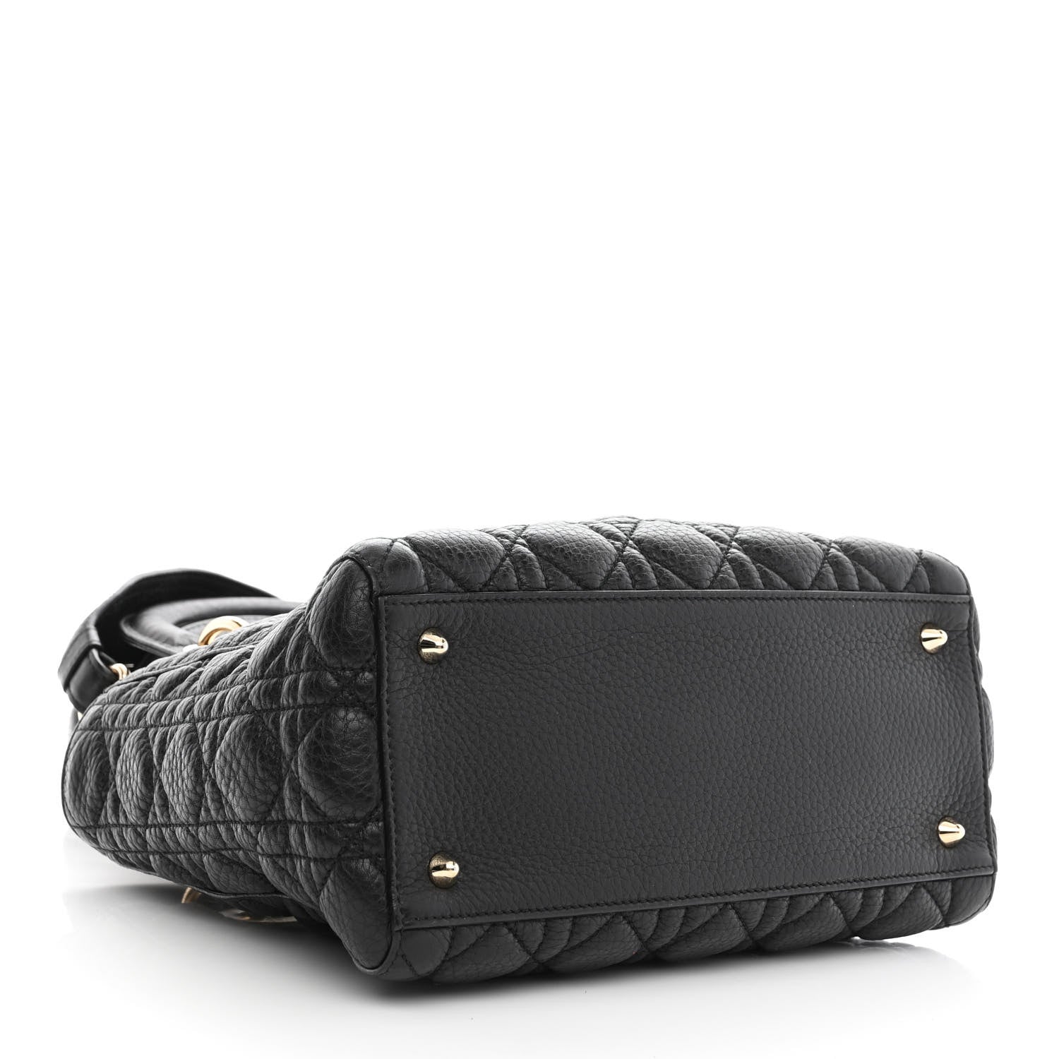Christian Dior Grained Calfskin Cannage Medium Supple Lady Dior Black 4 of 10