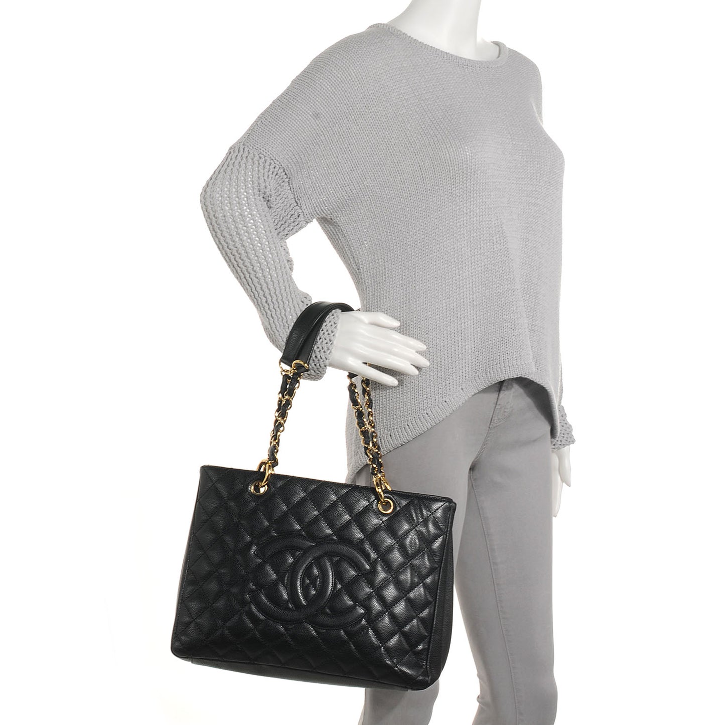 Caviar Grand Shopping Tote GST Black
