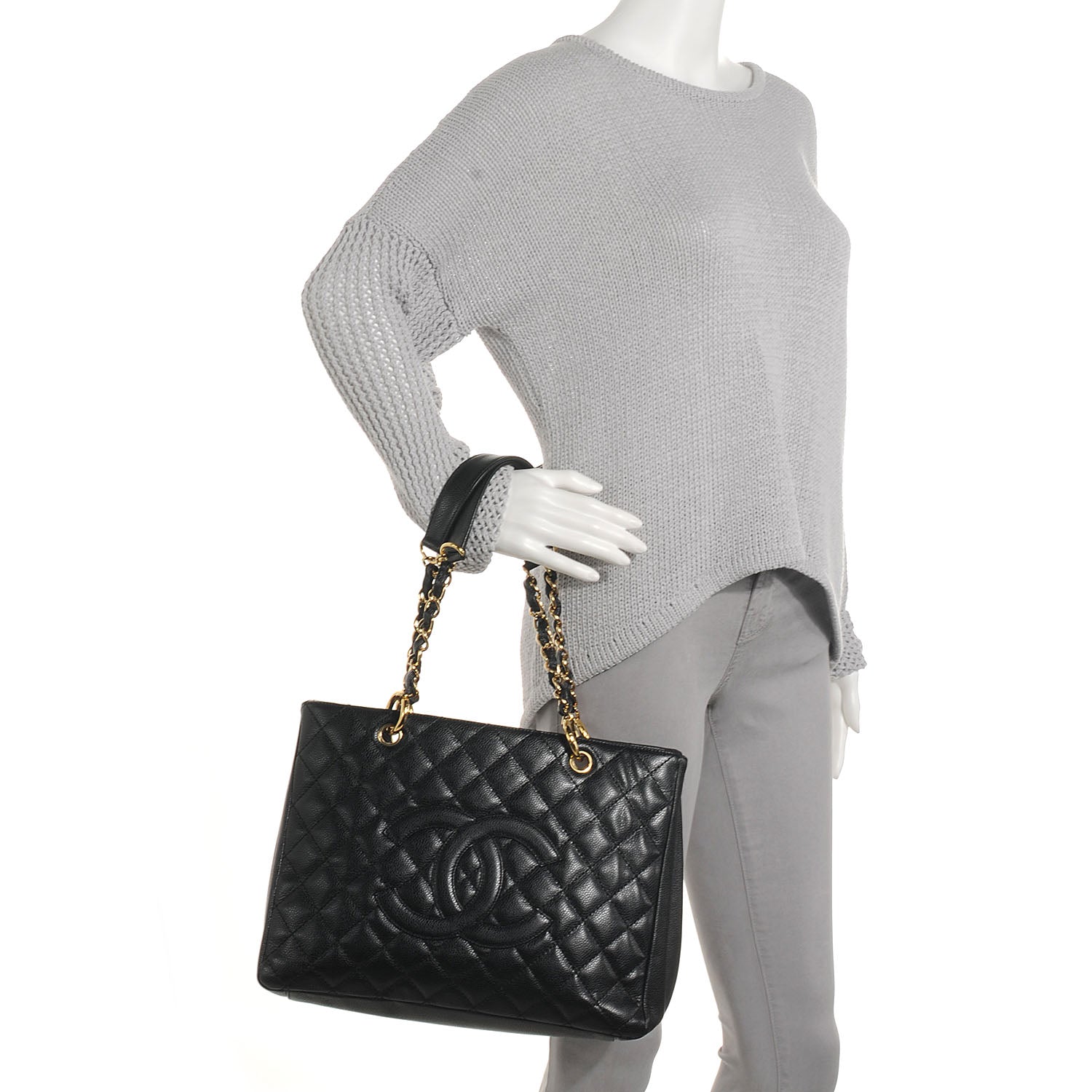 Chanel Caviar Grand Shopping Tote GST Black 2 of 7