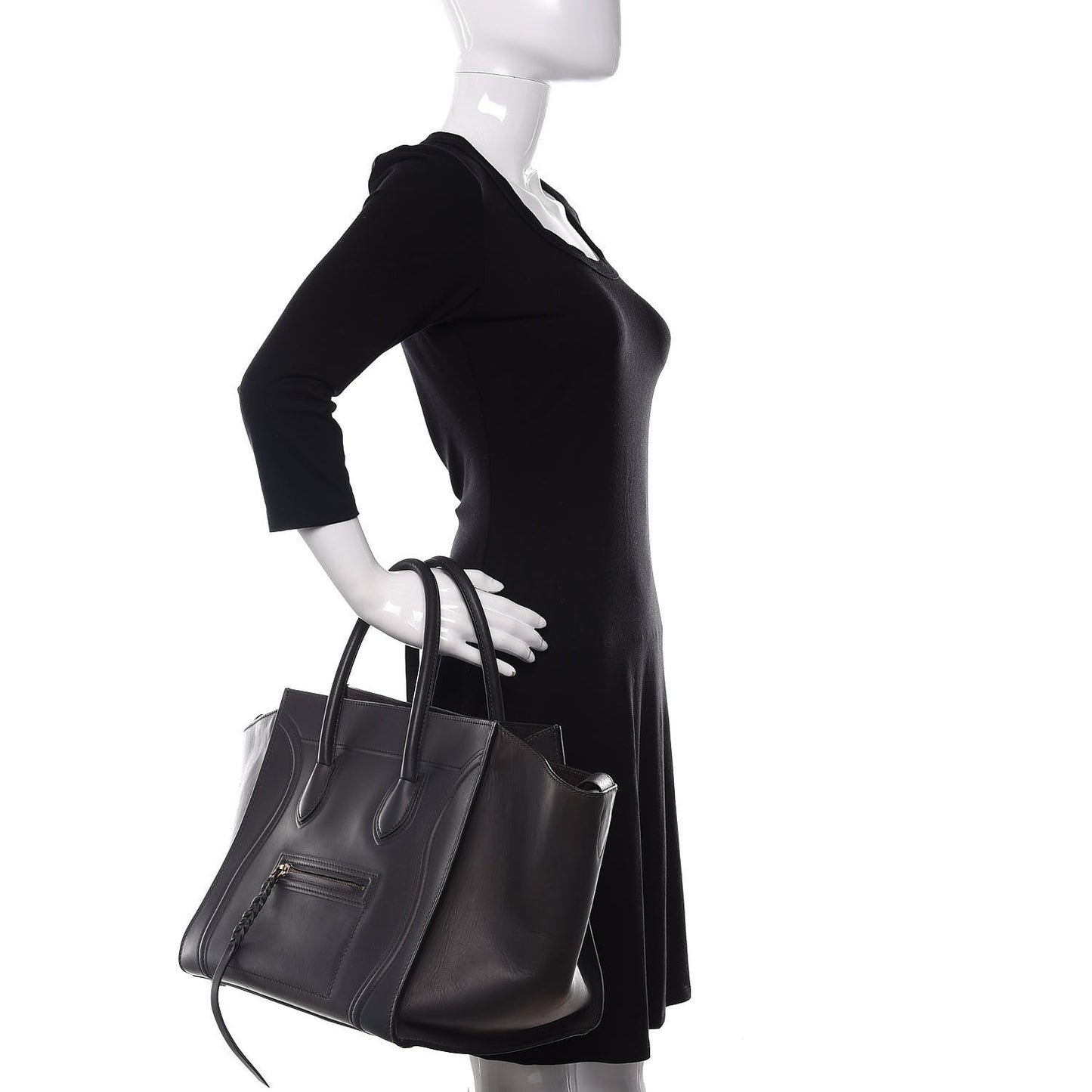 Smooth Calfskin Medium Phantom Luggage Grey