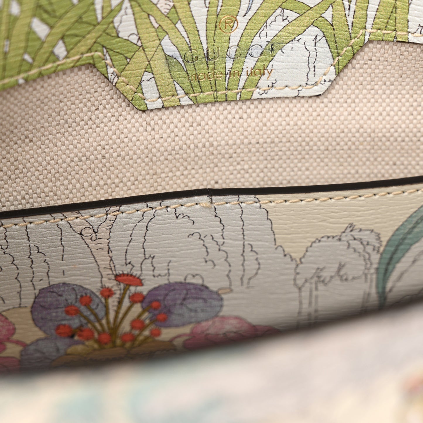 New Shangai Calfskin Tiger Savanah Web Mini Horsebit 1955 Shoulder Bag Chalky White Multicolor
