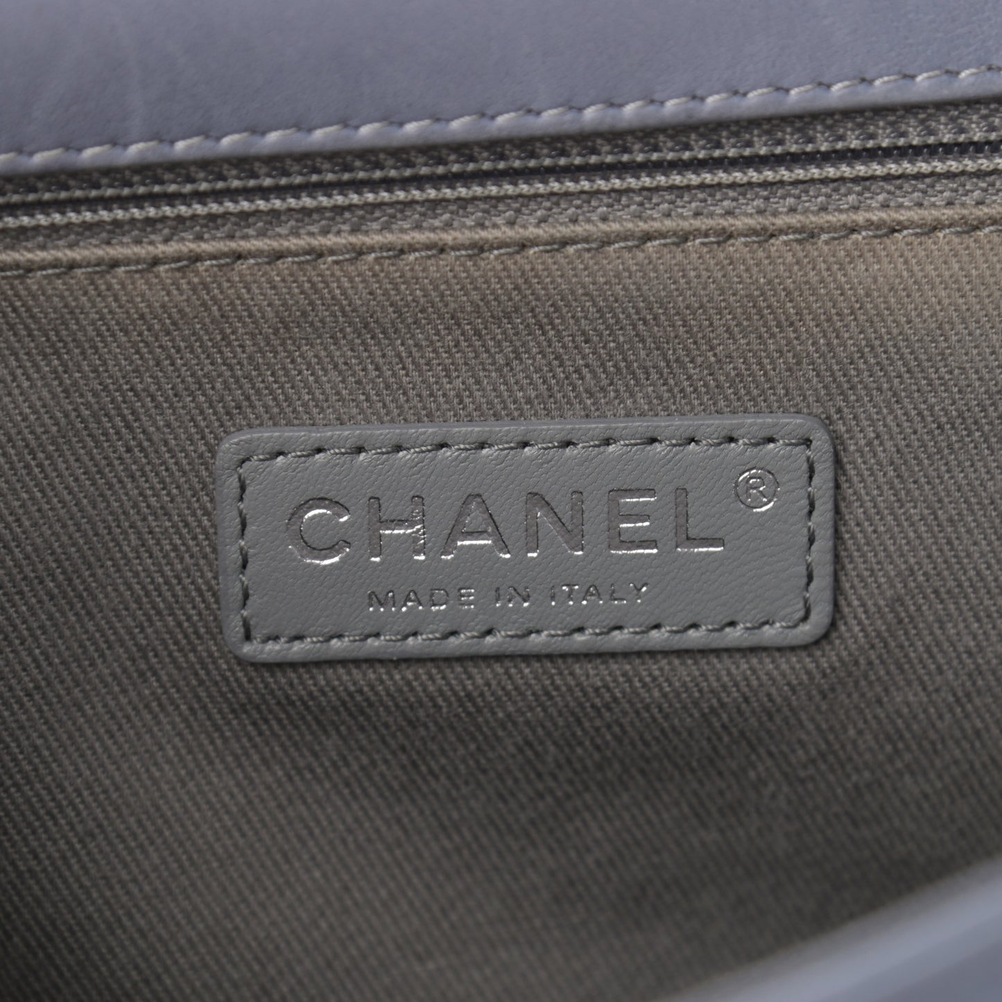 Lambskin Quilted Large Boy Flap Grey
