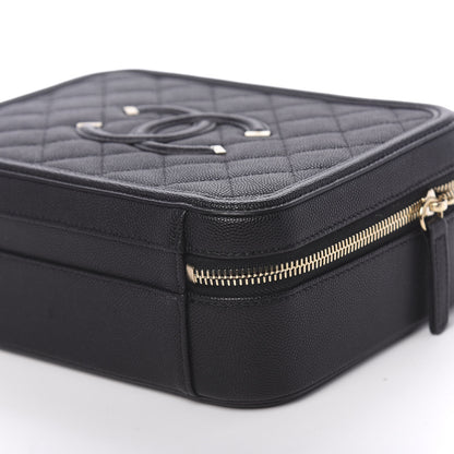 Chanel Caviar Quilted Medium CC Filigree Vanity Case Black 9 of 10