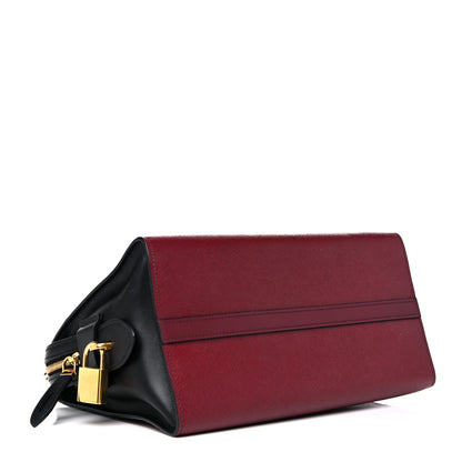 Prada Saffiano City Calfskin Small Esplanade Tote Fuoco Black 3 of 13