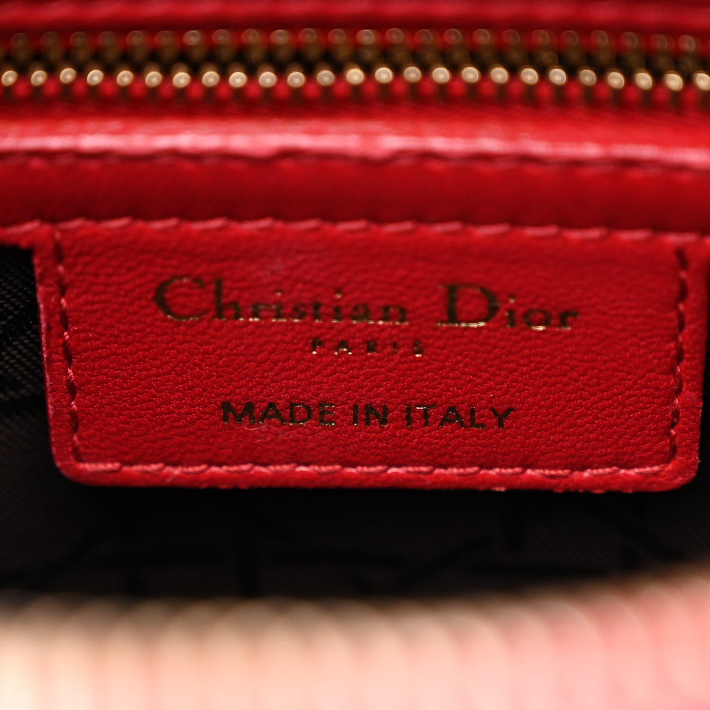 Lambskin Cannage Medium Lady Dior Red