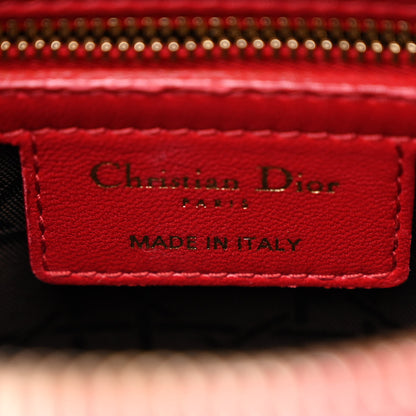 Christian Dior Lambskin Cannage Medium Lady Dior Red 6 of 12