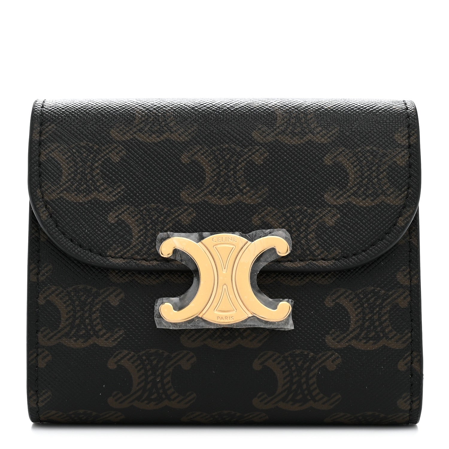 Celine Triomphe Canvas Small Triomphe Wallet Tan 1 of 8