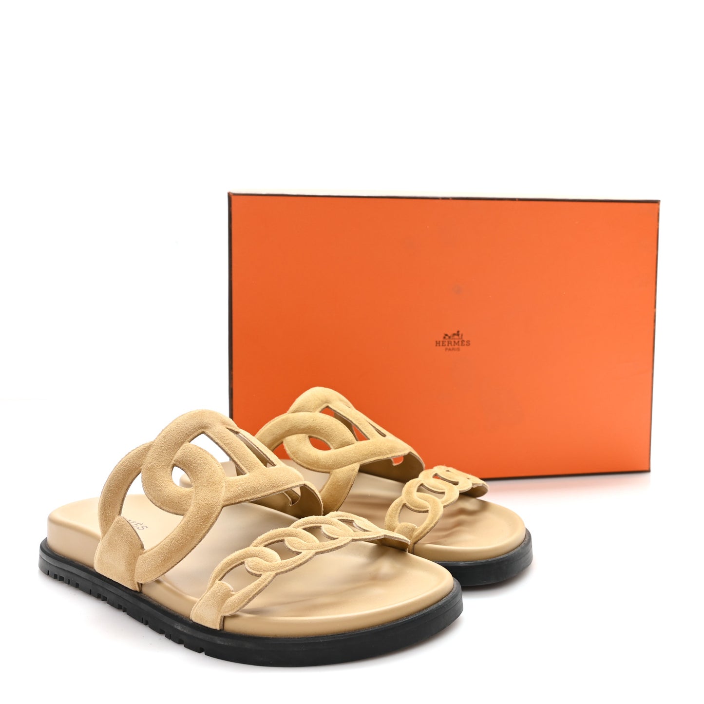 Suede Goatskin Extra Sandals 36 Beige Argile