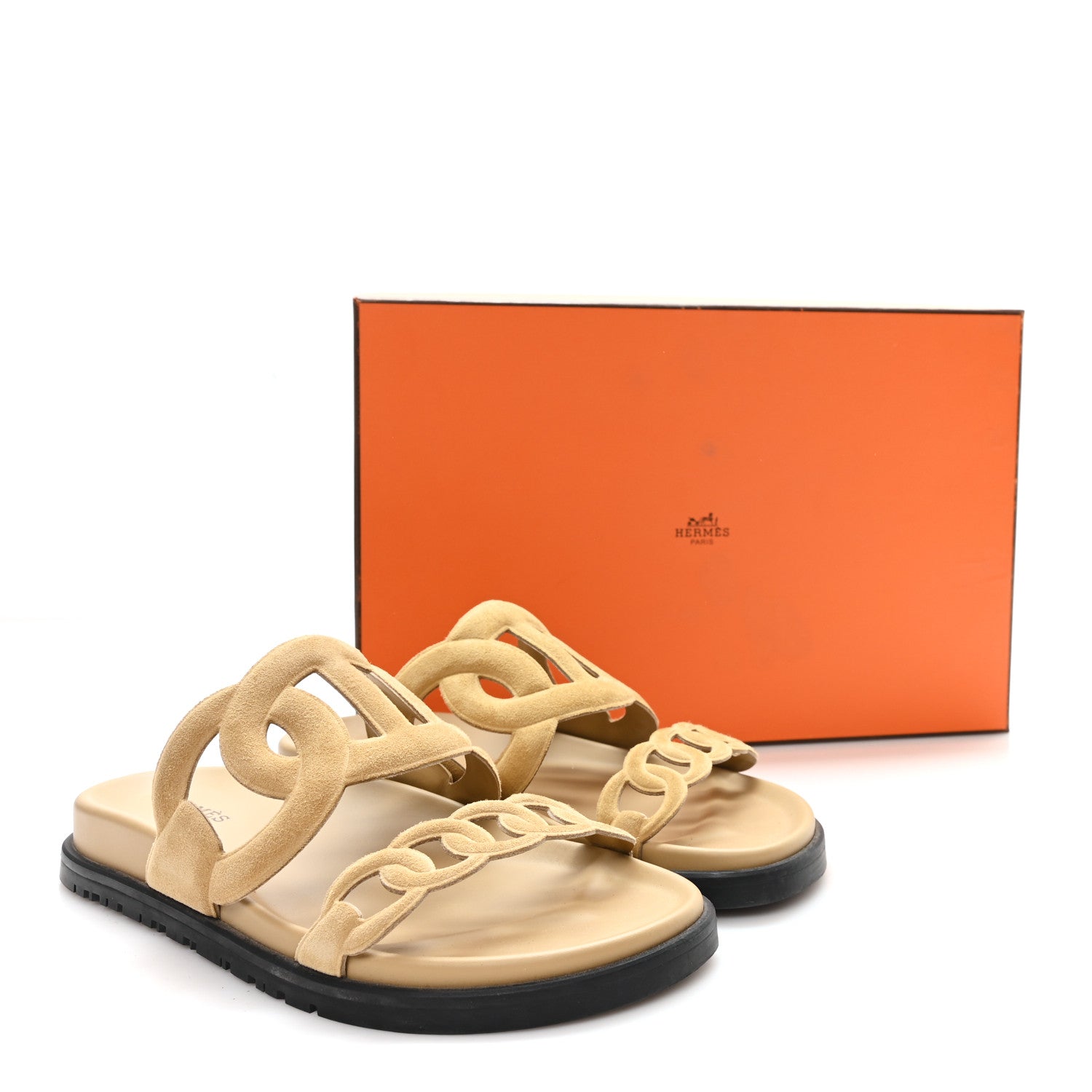 Hermes Suede Goatskin Extra Sandals 36 Beige Argile 10 of 10