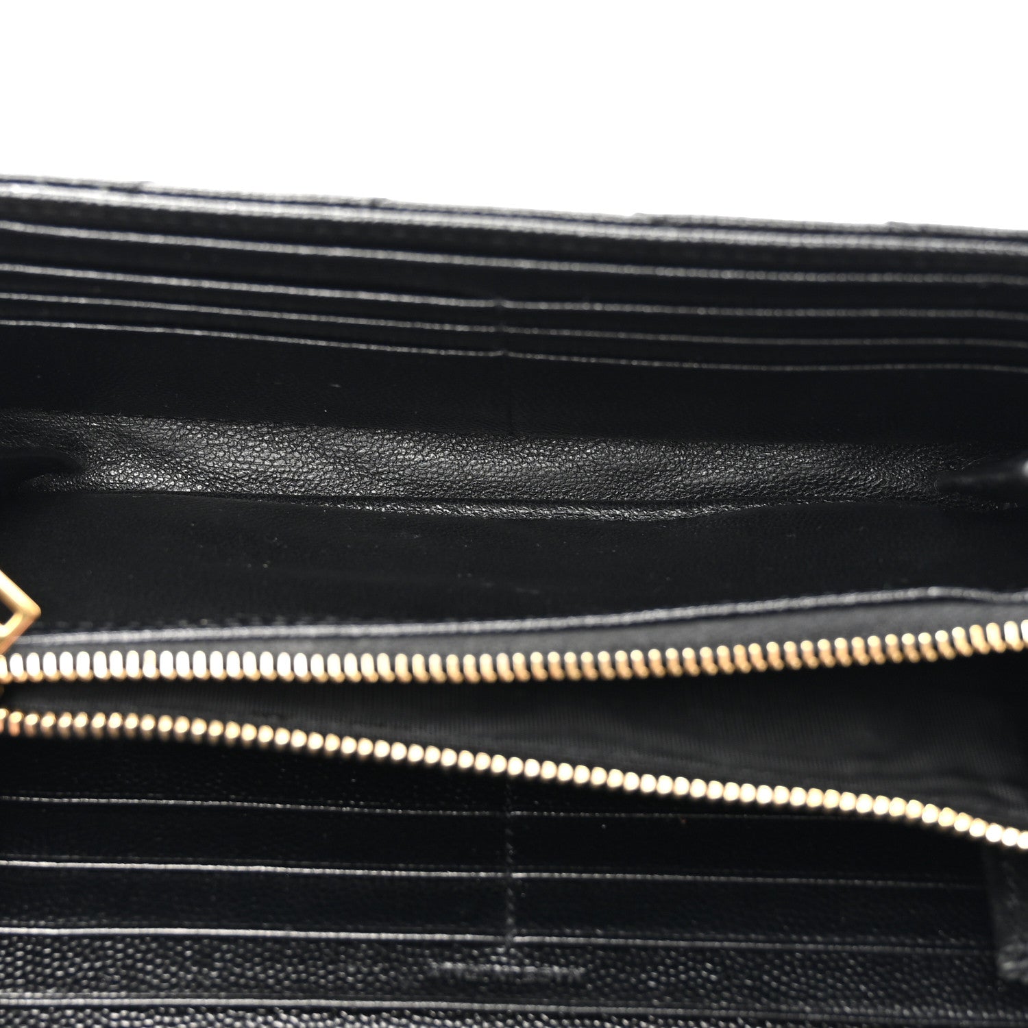 Saint Laurent Grain De Poudre Matelasse Chevron Monogram Flap Wallet Black 5 of 11