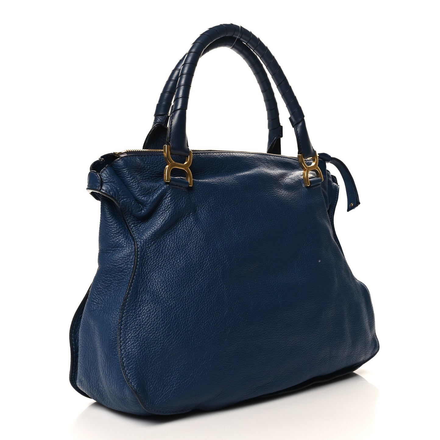 Calfskin Large Marcie Satchel Royal Navy