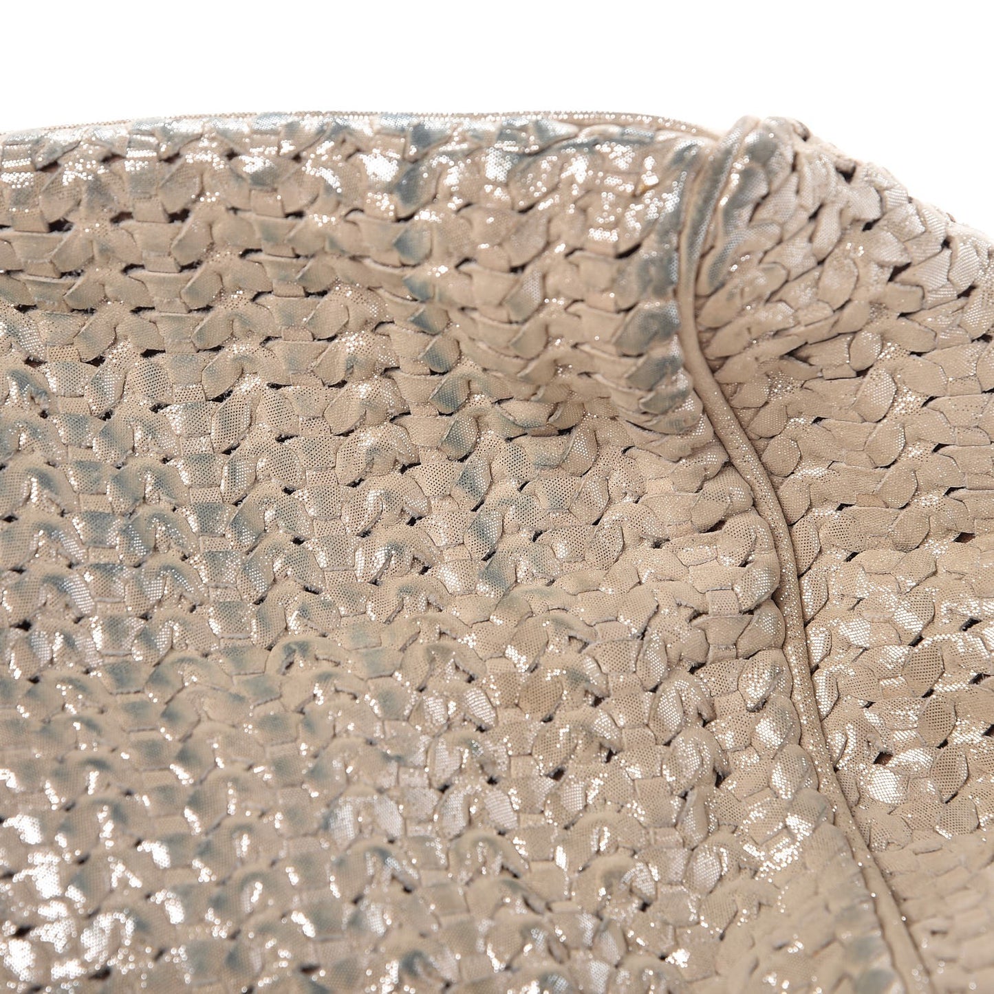 Metallic Suede Woven Lady Dior Shopping Tote Gold